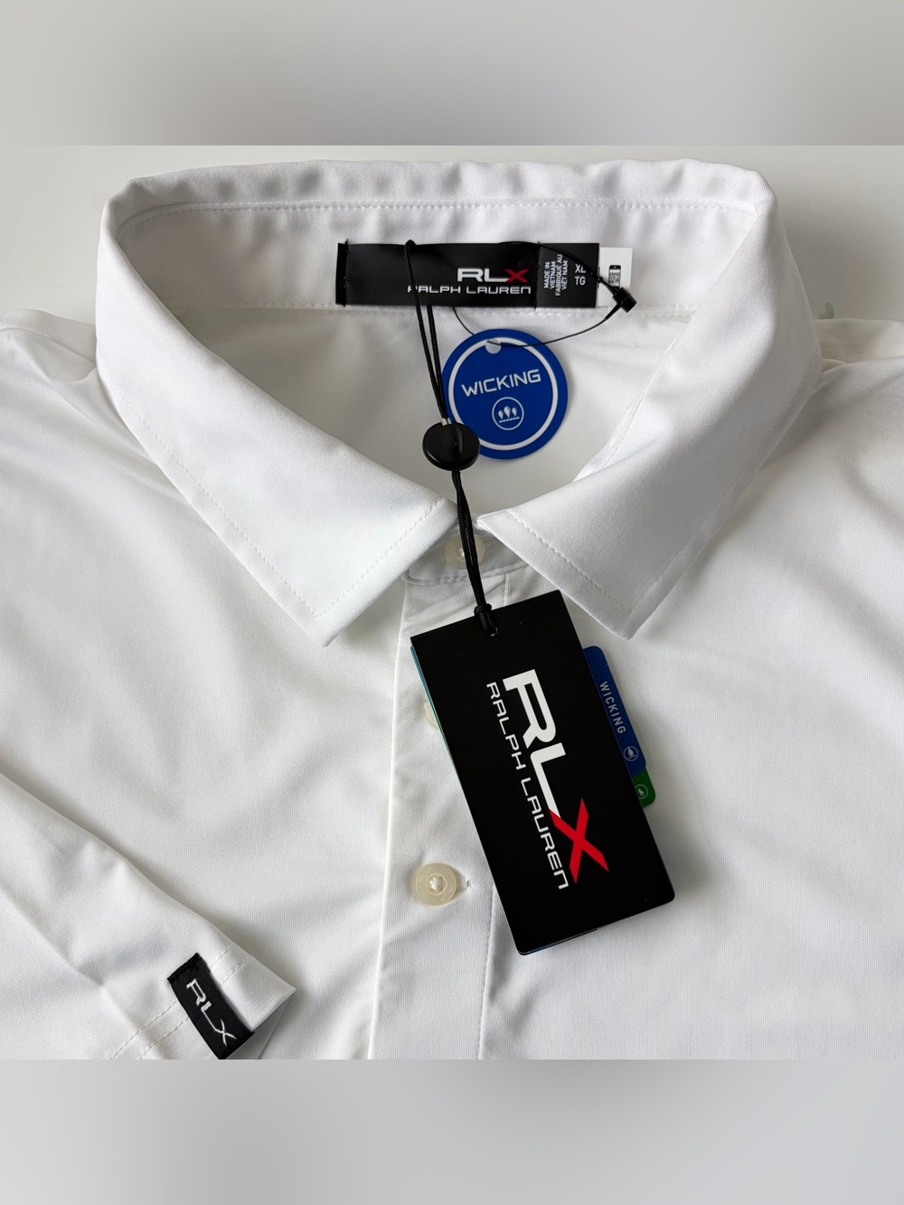 RLX Ralph Lauren Jersey Polo Solid White Golf Size XL Performance Wicking $110